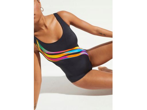 B.P.C kostium kąpielowy czarny z kolorowym wzorem ^48