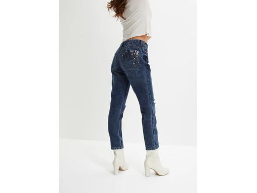 B.P.C jeansy damskie z cekinami i przetarciami 46.
