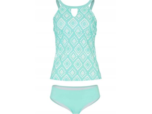 B.P.C turkusowe tankini w białe wzory z figami ^44