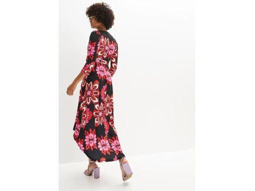 B.P.C sukienka midi asymetryczna we wzory z paskiem r.40/42