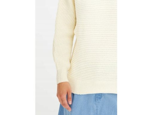 B.P.C sweter oversize ecru prążkowany 40/42.
