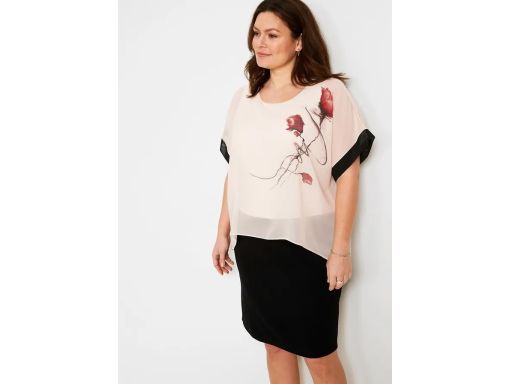 B.P.C sukienka z szyfonem we wzory ^44