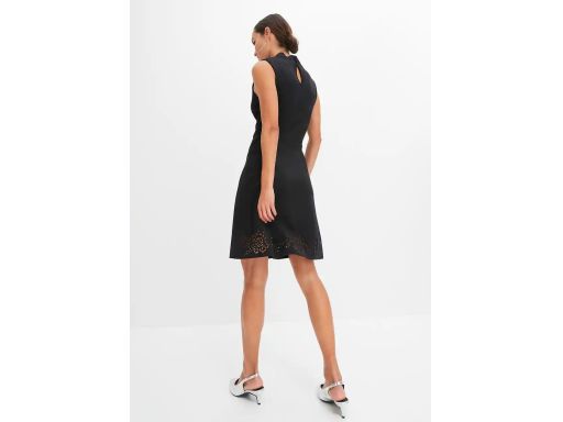 B.P.C czarna sukienka z laserowym haftem r.40/42