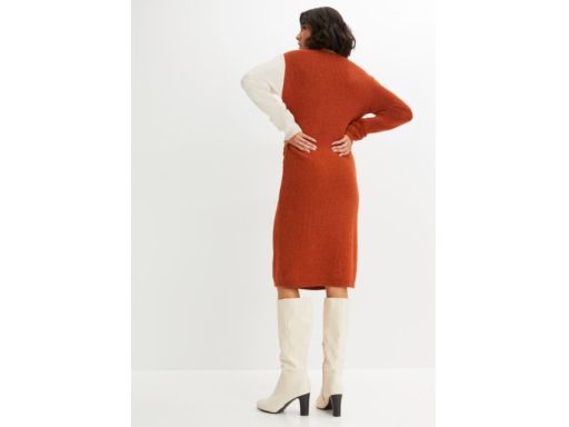 B.P.C dzianinowa sukienka brązowo-beżowa 44/46.