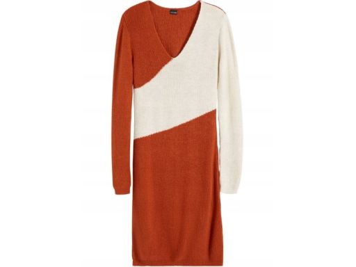B.P.C dzianinowa sukienka brązowo-beżowa 44/46.