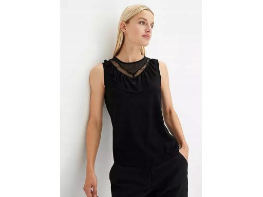 B.P.C top czarny z koronką 44/46.