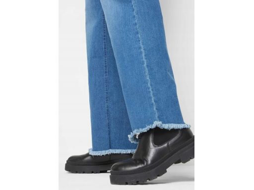 B.P.C jeansy ze stretchem wide leg postrzępione nogawki r.50