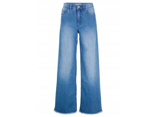 B.P.C jeansy ze stretchem wide leg postrzępione nogawki r.50