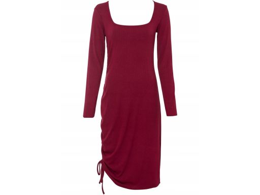 B.P.C prążkowana sukienka midi bordowa r.36/38