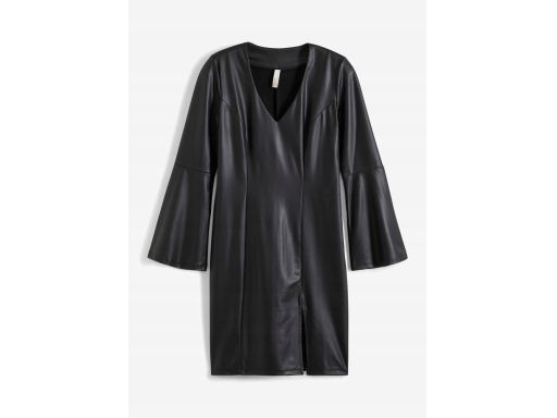 B.P.C czarna sukienka z eko skóry ^36/38