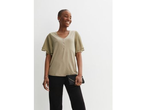 B.P.C bluzka z szyfonowymi rękawami i zamkiem r.44/46