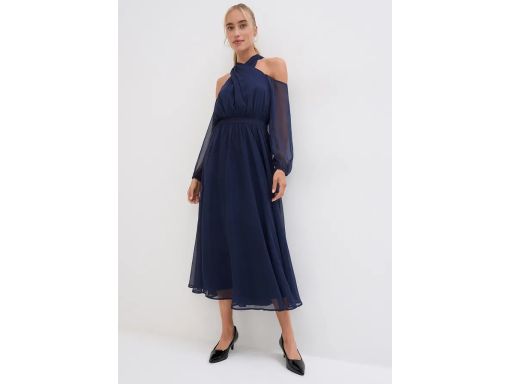 B.P.C. sukienka granatowa midi wieczorowa r.38