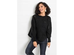 B.P.C sweter czarny, krótki oversize 32/34.