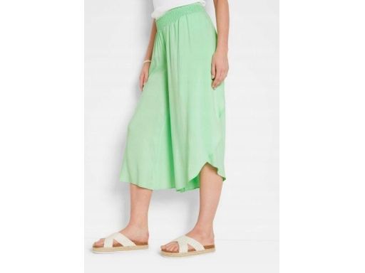 B.P.C zielone kuloty spodnie 3/4 asymetryczne z rozcięciami ^48