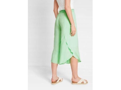B.P.C zielone kuloty spodnie 3/4 asymetryczne z rozcięciami ^48