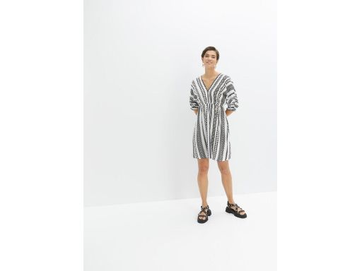 B.P.C sukienka z wiskozy we wzory z dużym dekoltem r.42