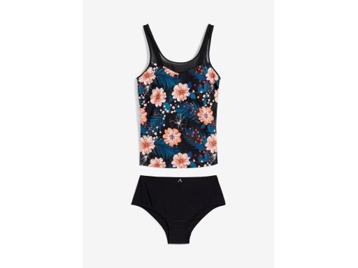 B.P.C tankini czarne w kwiaty z figami maxi wysoki stan ^40