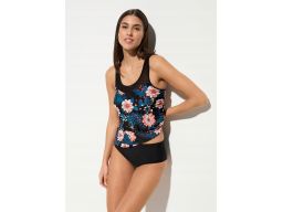 B.P.C tankini czarne w kwiaty z figami maxi wysoki stan ^40