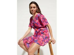 B.P.C szyfonowa tunika plażowa kolorowa we wzory r.48/50