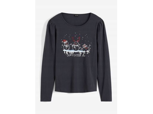 B.P.C bluzka ciemnoszara z dżetami świąteczna ^40/42