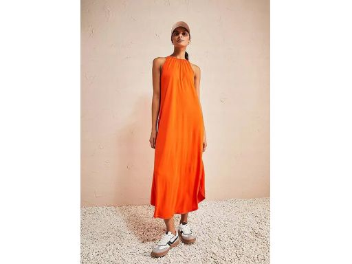 B.P.C sukienka letnia pomarańczowa z wiskozy długa trapezowa 44/46.