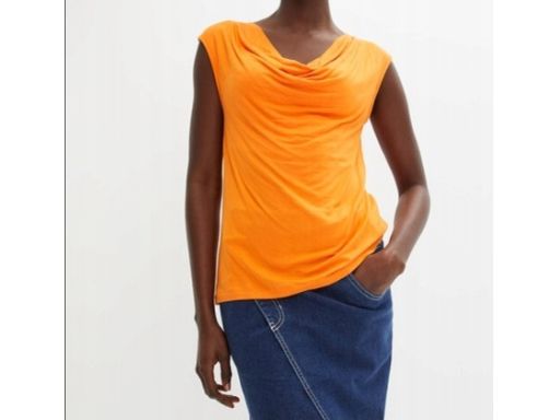 B.P.C top z lejącym dekoltem pomarańczowy z wiskozy 44.