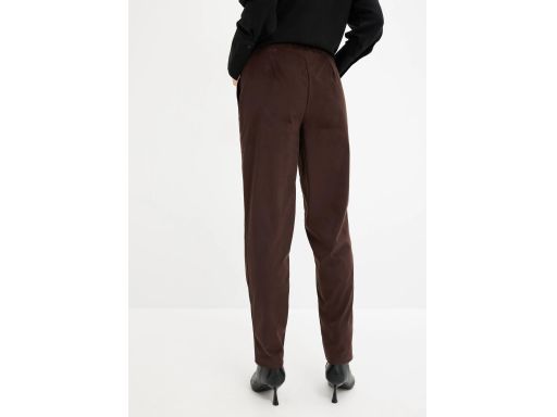 B.P.C spodnie joggery ze sztucznej skóry zamszowej brązowe 38.