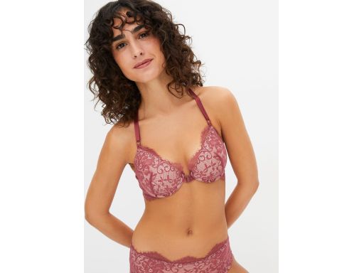 B.P.C biustonosz usztywniany koronkowy zapięcie przód ^80C