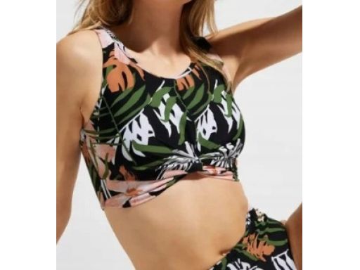 B.P.C. bikini figi wysoki stan top bustier we wzory roślinne ^38