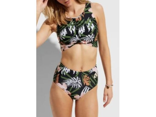 B.P.C. bikini figi wysoki stan top bustier we wzory roślinne ^38