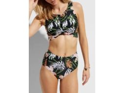 B.P.C. bikini figi wysoki stan top bustier we wzory roślinne ^38