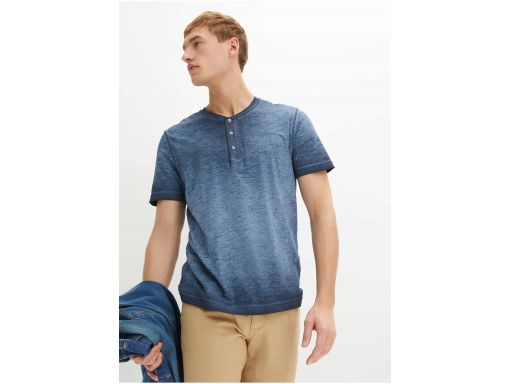 B.P.C t-shirt BORDOWY męski z dekoltem henley vintage r.L