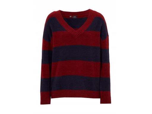 B.P.C sweter w paski z dekoltem w serek ^44/46