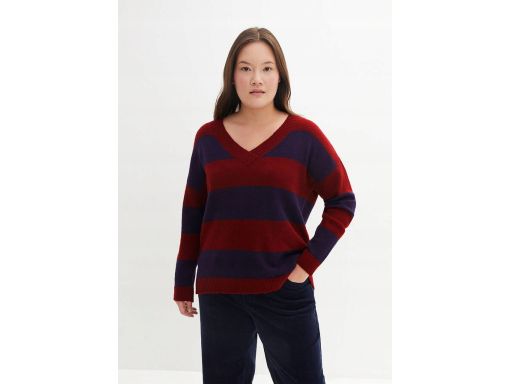 B.P.C sweter w paski z dekoltem w serek ^44/46