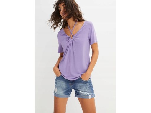 B.P.C t-shirt fioletowy z wiązaniem 36/38.