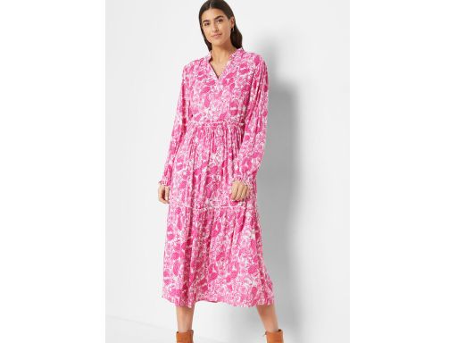 B.P.C lekka sukienka z wiskozy biało-różowa ^38