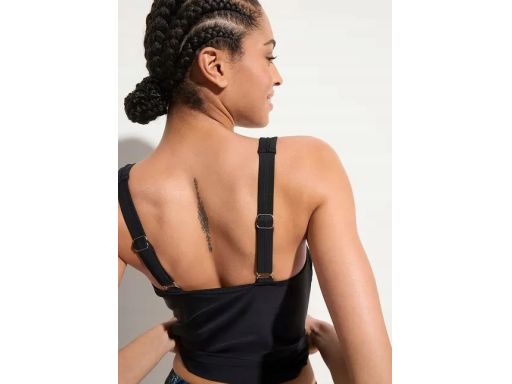 B.P.C tankini czarne z siateczką z figami w kwiatki r.36