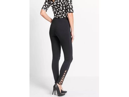 B.P.C legginsy damskie czarne z wycięciem ^36/38
