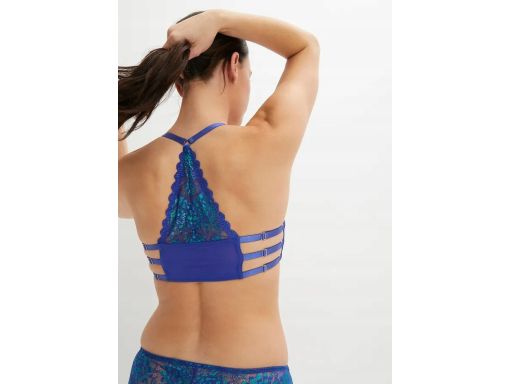 B.P.C biustonosz usztywniany na fiszbinach niebiesko-szmaragdowy r.90D