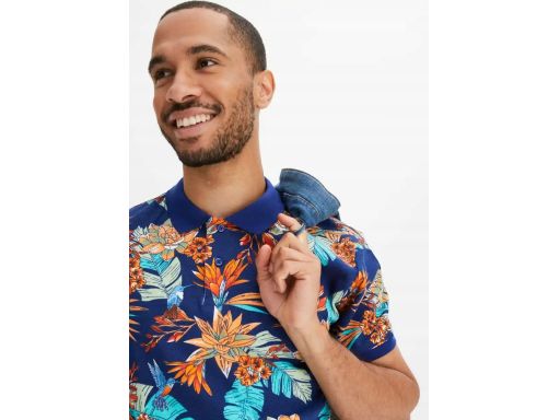 B.P.C t-shirt polo męski bawełniany z nadrukiem ^44/46, S