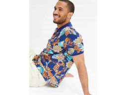 B.P.C t-shirt polo męski bawełniany z nadrukiem ^44/46, S