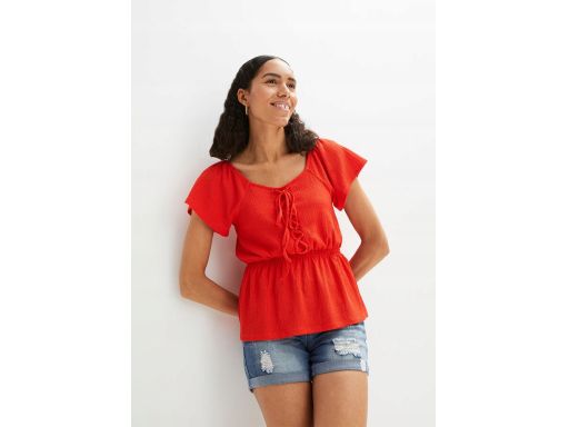 B.P.C czerwona bluzka ze sznurowaniem r.36/38
