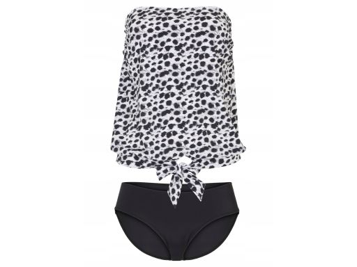 AH787 tankini czarno-białe we wzory r.48