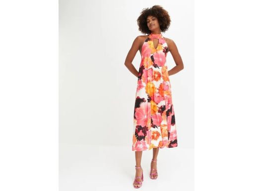 B.P.C maxi sukienka wiązana odkryte plecy wielokolorowa r.44/46