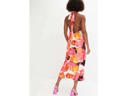 B.P.C maxi sukienka wiązana odkryte plecy wielokolorowa r.44/46