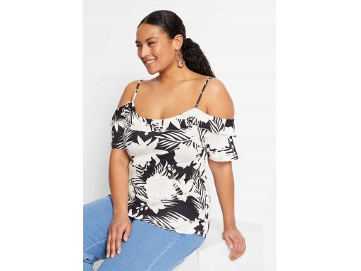 B.P.C bluzka z odkrytymi ramionami nadruk 44/46.