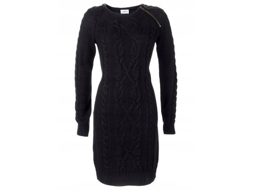 B.P.C sukienka dzianinowa z suwakiem czarna ^32/34