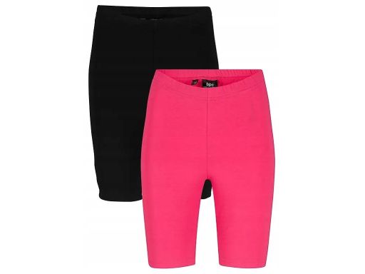 B.P.C 2-pak kolarki bawełniane ze stretchem różowe i czarne 32/34.