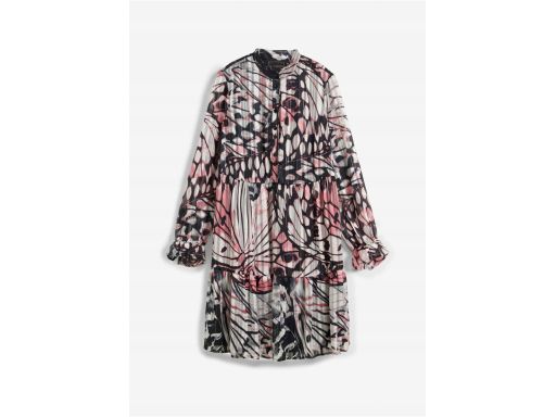 B.P.C sukienka plisowana szyfonowa motyl ze srebrną nitką r.46