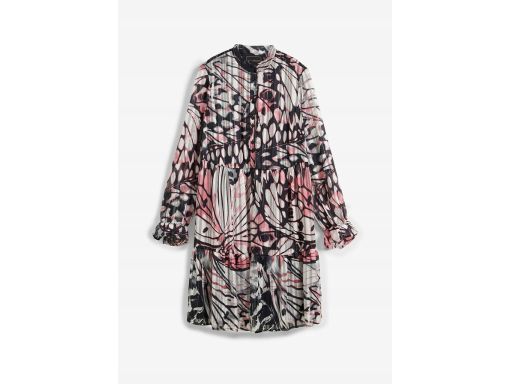 B.P.C sukienka plisowana szyfonowa motyl ze srebrną nitką r.46